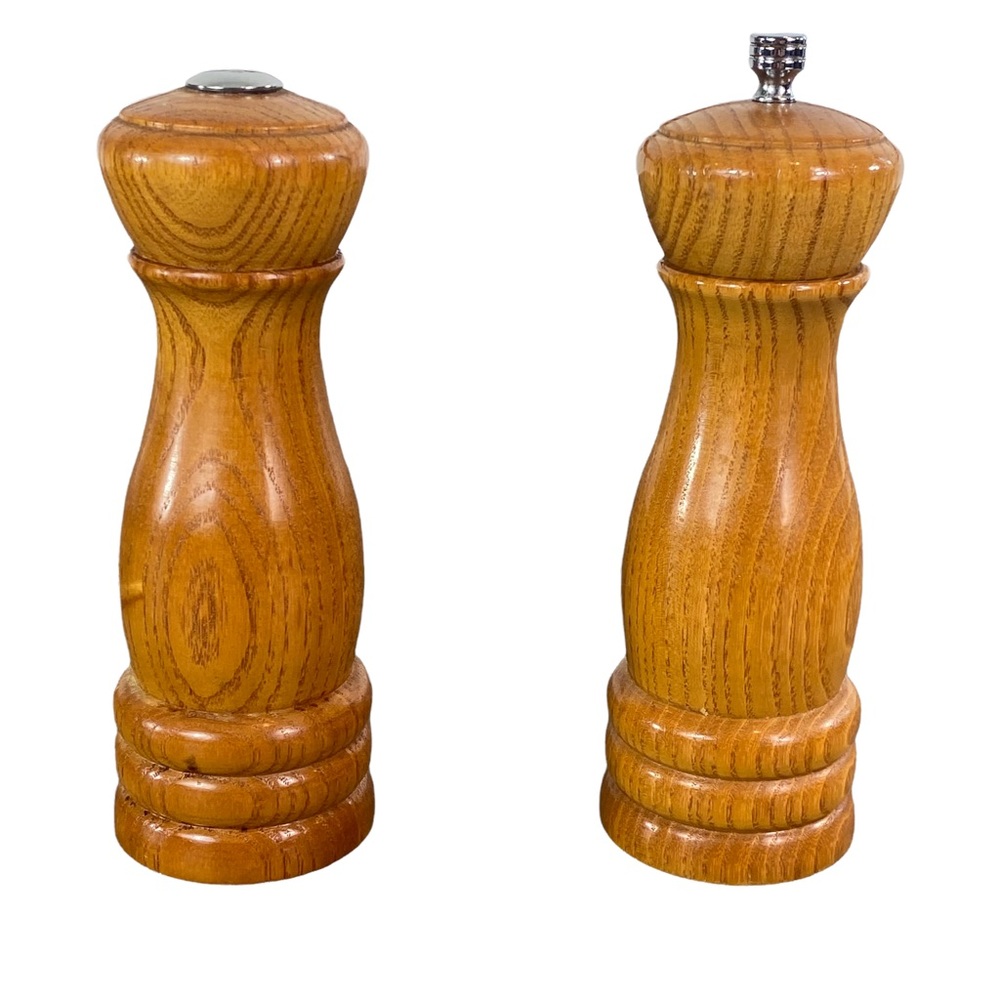 Vintage Olde Thompson wooden Salt Shaker and Pepper Grinder
